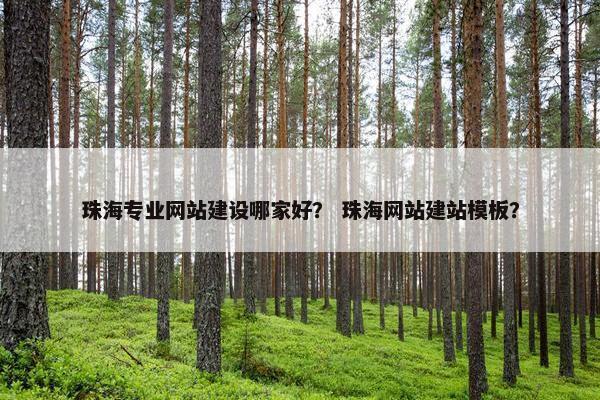 珠海专业网站建设哪家好？ 珠海网站建站模板？
