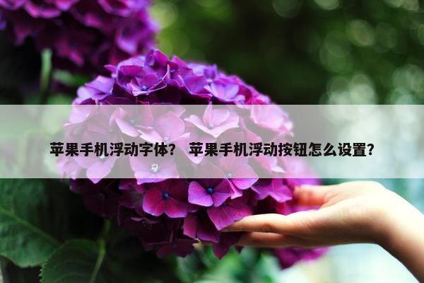苹果手机浮动字体？ 苹果手机浮动按钮怎么设置？