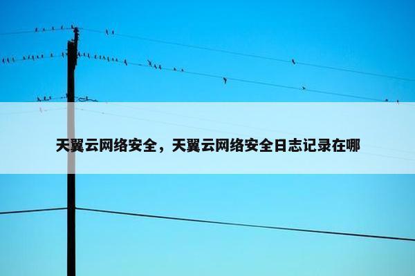 天翼云网络安全，天翼云网络安全日志记录在哪
