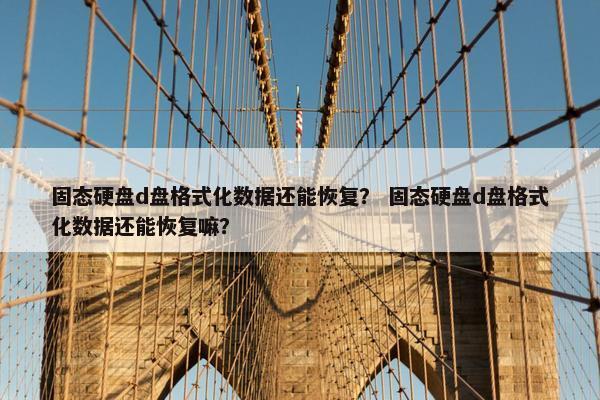 固态硬盘d盘格式化数据还能恢复？ 固态硬盘d盘格式化数据还能恢复嘛？