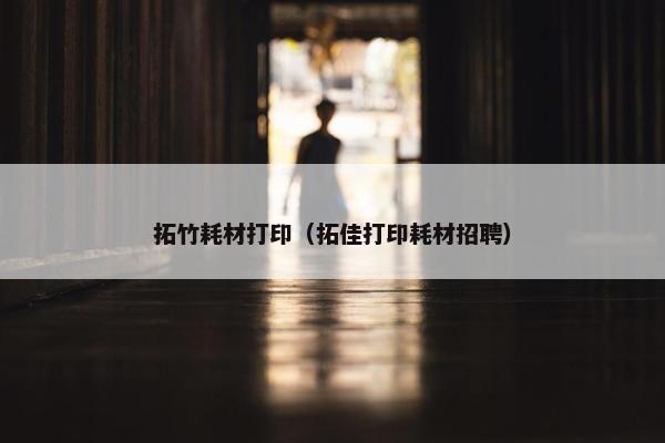拓竹耗材打印（拓佳打印耗材招聘）
