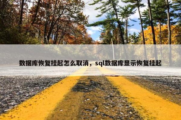 数据库恢复挂起怎么取消，sql数据库显示恢复挂起