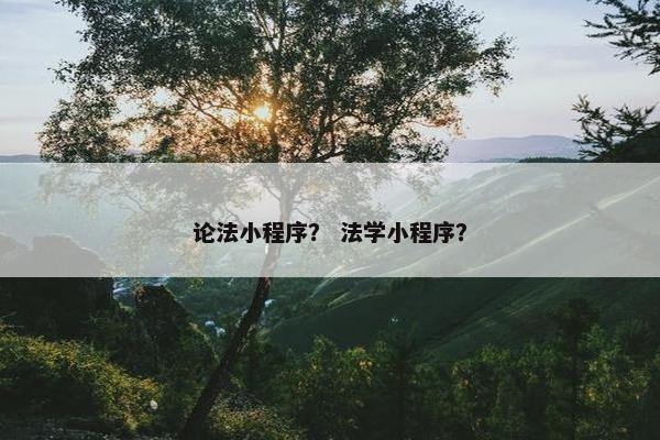 论法小程序？ 法学小程序？