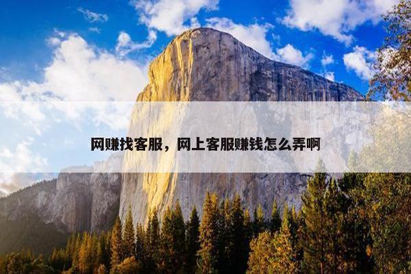 网赚找客服，网上客服赚钱怎么弄啊