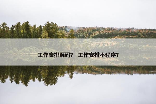 工作安排源码？ 工作安排小程序？