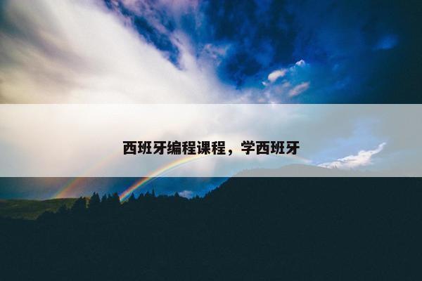 西班牙编程课程，学西班牙