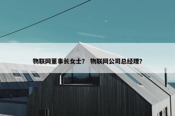 物联网董事长女士？ 物联网公司总经理？