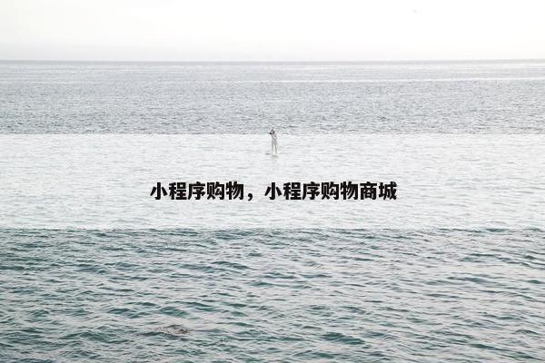 小程序购物，小程序购物商城