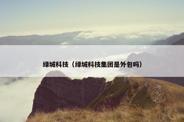 绿城科技（绿城科技集团是外包吗）