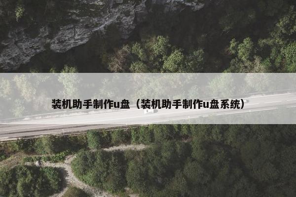 装机助手制作u盘（装机助手制作u盘系统）