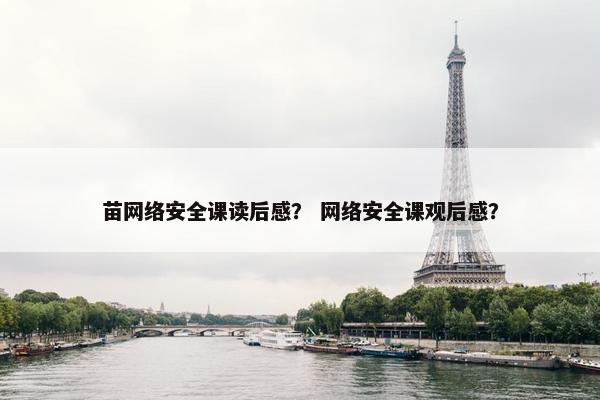 苗网络安全课读后感？ 网络安全课观后感？