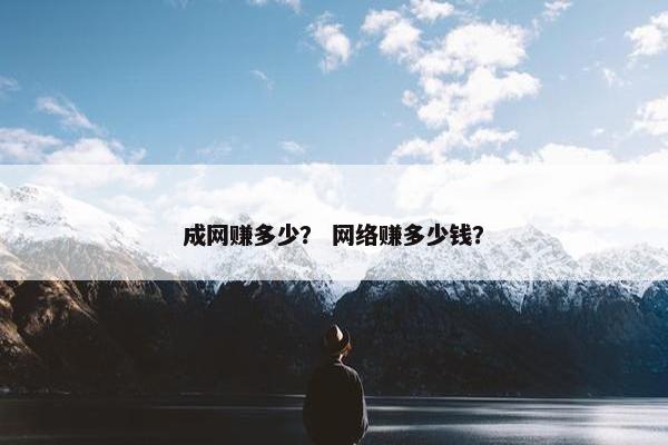 成网赚多少？ 网络赚多少钱？