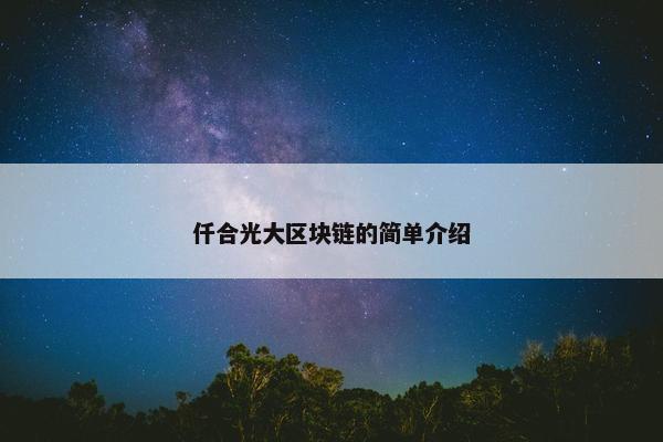 仟合光大区块链的简单介绍