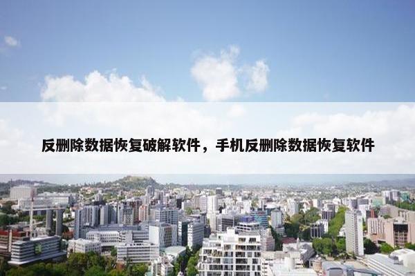 反删除数据恢复破解软件，手机反删除数据恢复软件