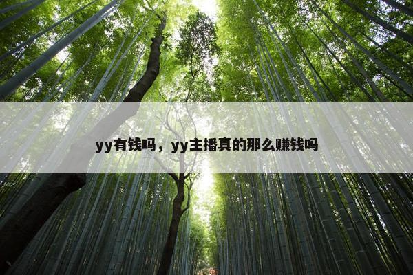 yy有钱吗，yy主播真的那么赚钱吗