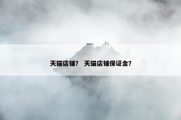 天猫店铺？ 天猫店铺保证金？