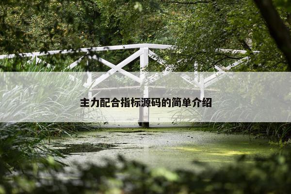主力配合指标源码的简单介绍