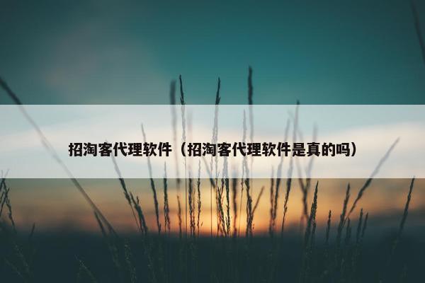 招淘客代理软件（招淘客代理软件是真的吗）