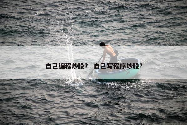 自己编程炒股？ 自己写程序炒股？