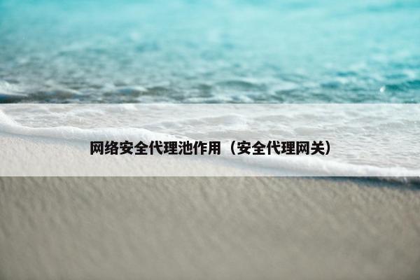 网络安全代理池作用（安全代理网关）