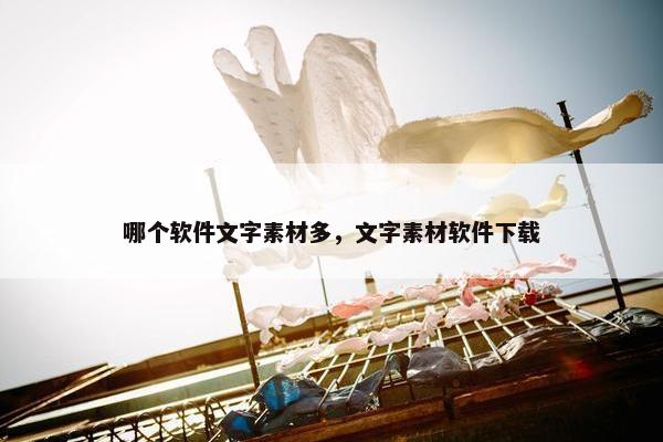 哪个软件文字素材多，文字素材软件下载