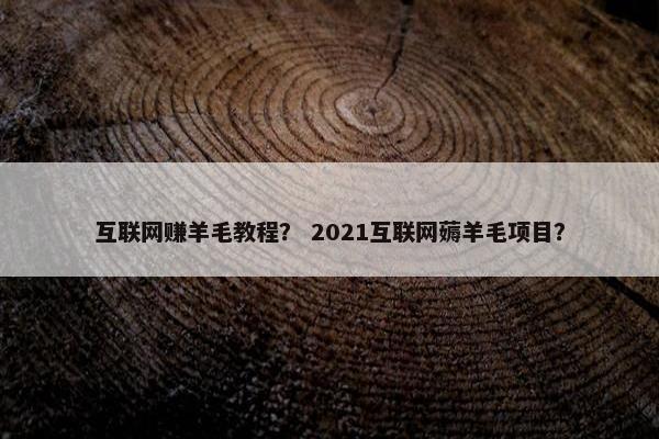 互联网赚羊毛教程？ 2021互联网薅羊毛项目？
