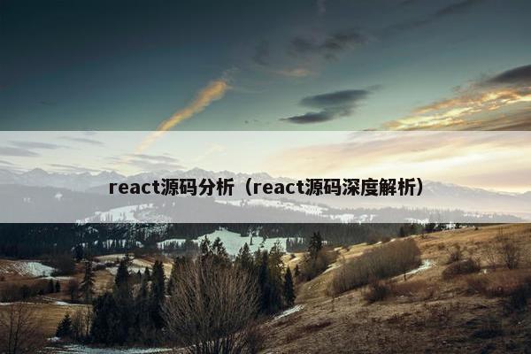 react源码分析（react源码深度解析）