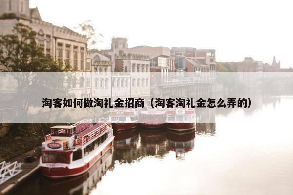 淘客如何做淘礼金招商（淘客淘礼金怎么弄的）