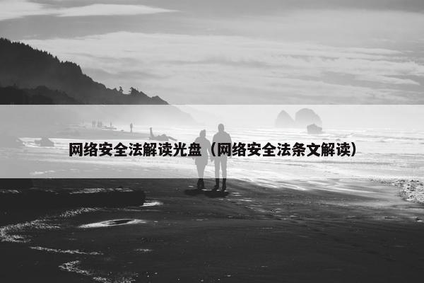 网络安全法解读光盘（网络安全法条文解读）