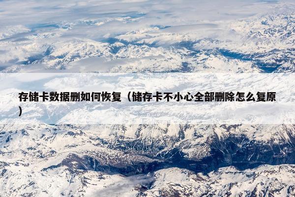 存储卡数据删如何恢复（储存卡不小心全部删除怎么复原）