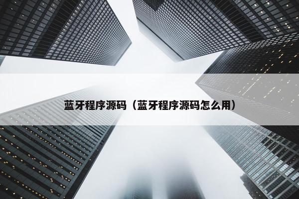 蓝牙程序源码（蓝牙程序源码怎么用）