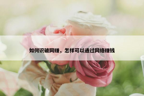如何识破网赚，怎样可以通过网络赚钱
