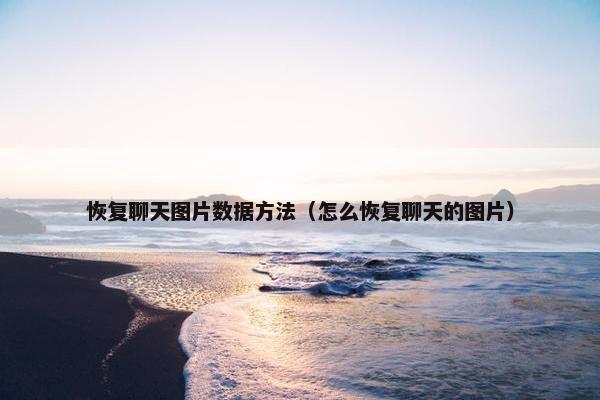 恢复聊天图片数据方法（怎么恢复聊天的图片）
