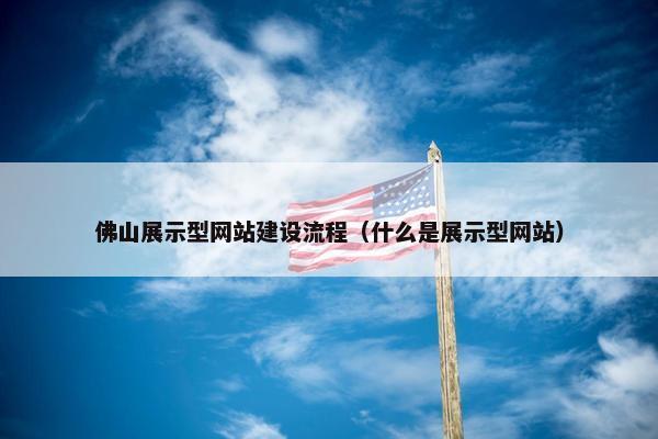 佛山展示型网站建设流程（什么是展示型网站）