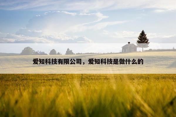 爱知科技有限公司，爱知科技是做什么的