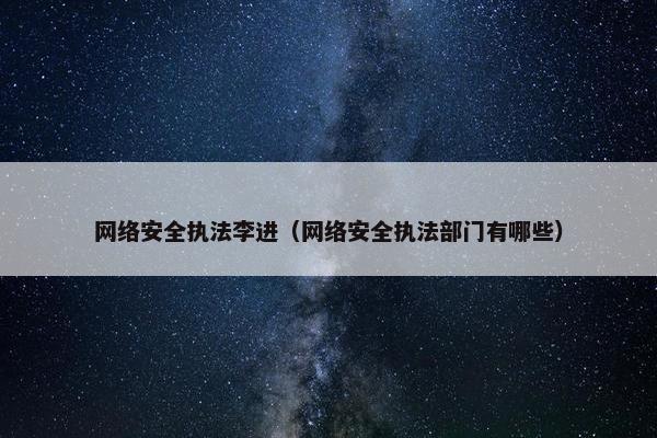 网络安全执法李进（网络安全执法部门有哪些）