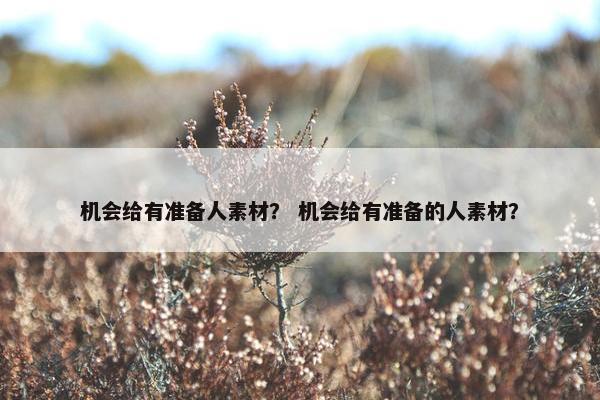 机会给有准备人素材？ 机会给有准备的人素材？
