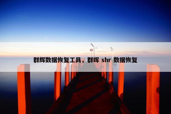 群辉数据恢复工具，群晖 shr 数据恢复