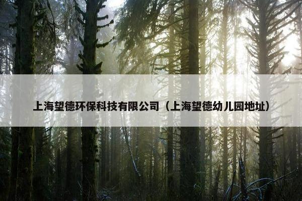 上海望德环保科技有限公司（上海望德幼儿园地址）