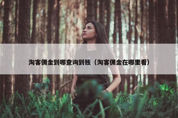 淘客佣金到哪查询到账（淘客佣金在哪里看）