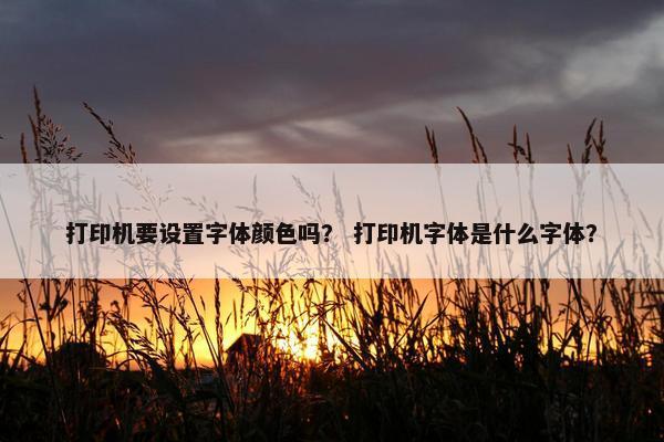 打印机要设置字体颜色吗？ 打印机字体是什么字体？
