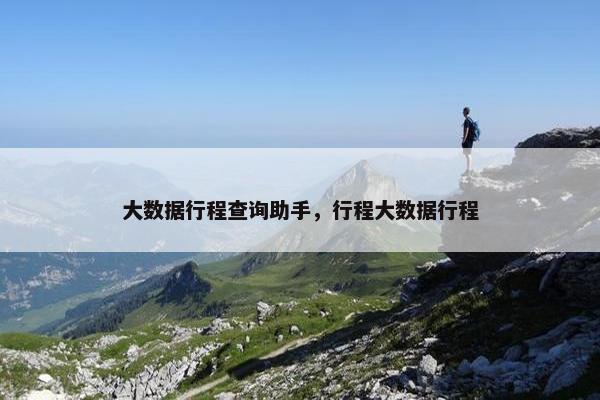 大数据行程查询助手，行程大数据行程