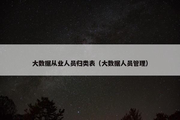 大数据从业人员归类表（大数据人员管理）