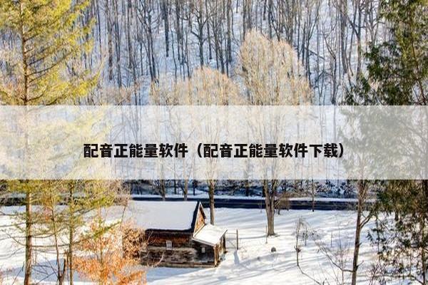 配音正能量软件（配音正能量软件下载）