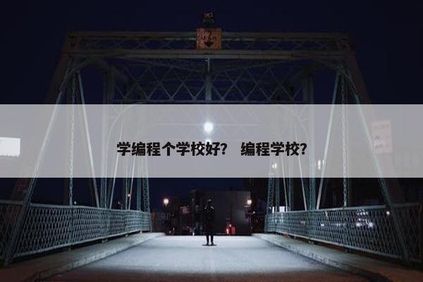 学编程个学校好？ 编程学校？
