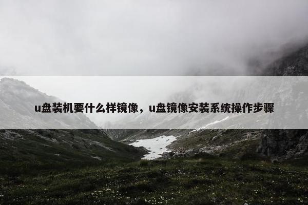 u盘装机要什么样镜像，u盘镜像安装系统操作步骤