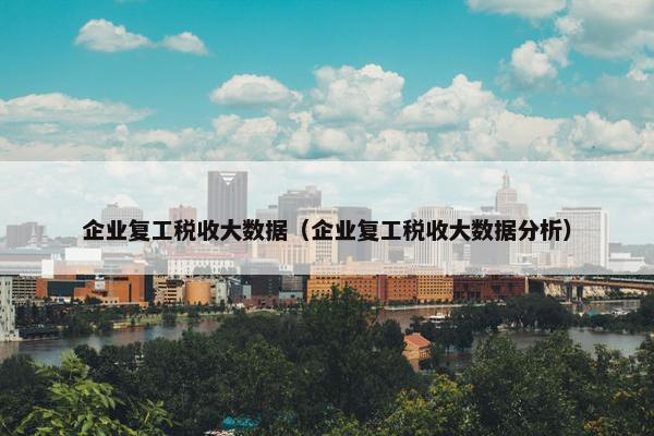 企业复工税收大数据（企业复工税收大数据分析）