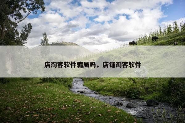 店淘客软件骗局吗，店铺淘客软件
