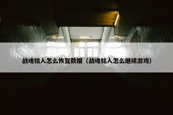 战魂铭人怎么恢复数据（战魂铭人怎么继续游戏）