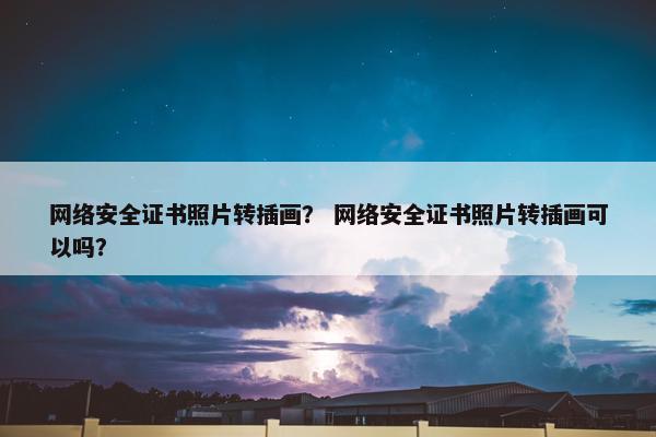 网络安全证书照片转插画？ 网络安全证书照片转插画可以吗？